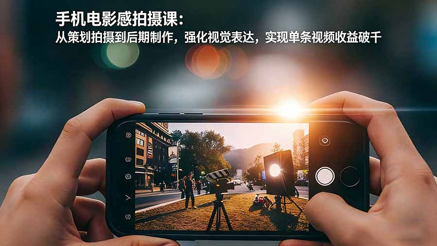 手机电影感拍摄课：从策划拍摄到后期制作，强化视觉表达，实现单条视频收益破千-情久项目网