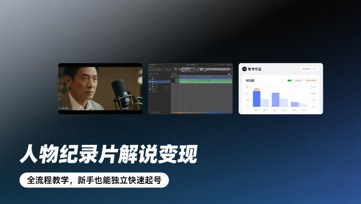 人物纪录片解说变现，全流程教学，新手也能独立快速起号-情久项目网