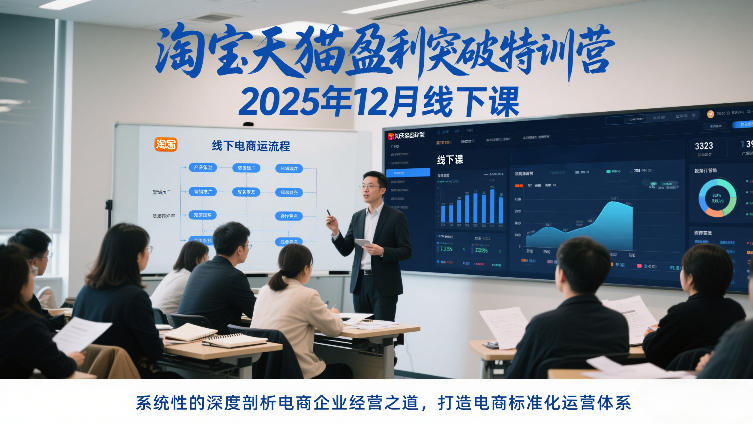 淘宝天猫盈利突破特训营25年12月线下课，系统性的深度剖析电商企业经营之道，打造电商标准化运营体系-情久项目网