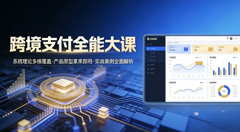跨境支付全能大课，系统理论多维覆盖，产品原型拿来即用，实战案例全面解析-情久项目网