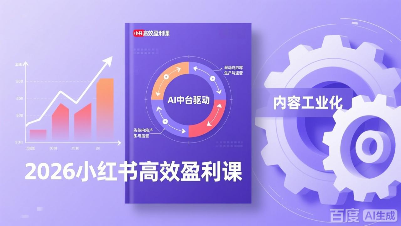 2026小红书高效盈利课，流量双引擎+内容工业化+AI中台驱动，构建可复制的千万级营收模型-情久项目网
