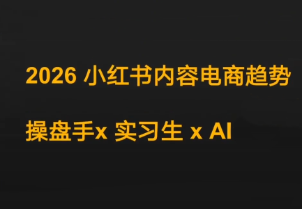 迪安·2026小红书内容电商趋势操盘手x实习生xAI-情久项目网