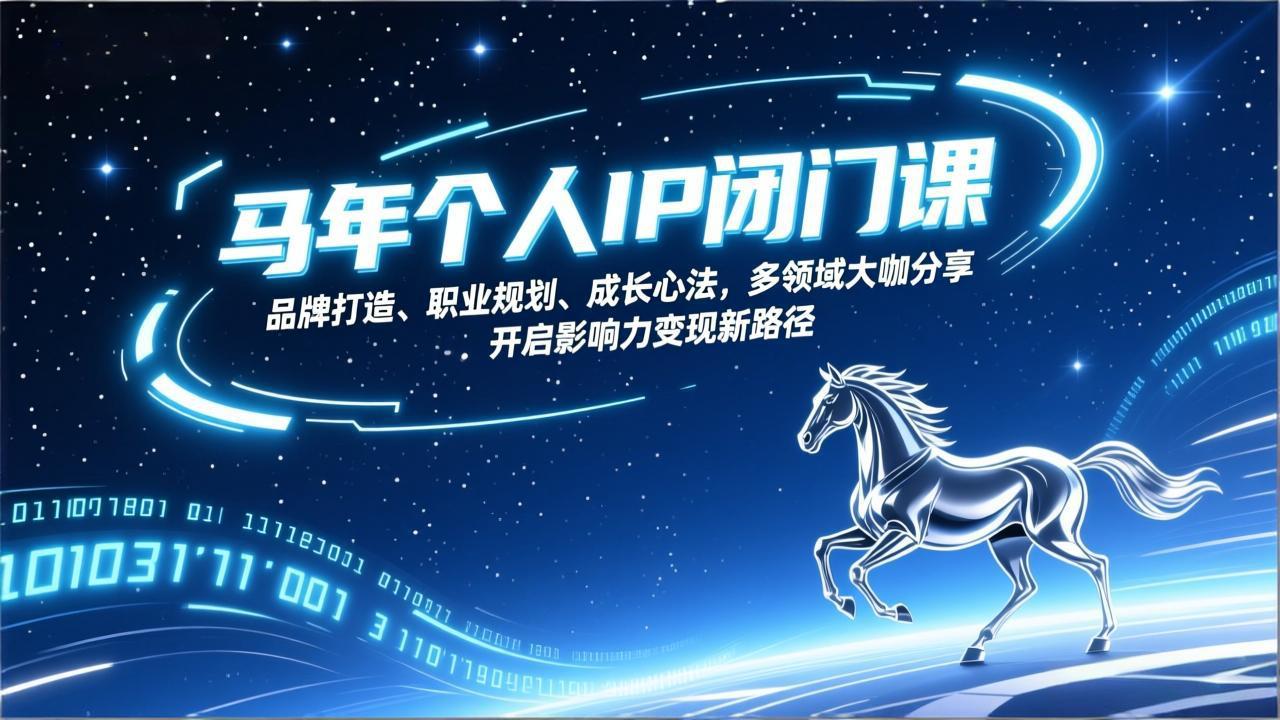 马年个人IP闭门课，品牌打造、职业规划、成长心法，多领域大咖分享，开启影响力变现新路径-情久项目网