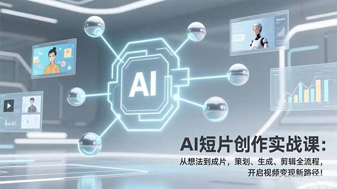 AI短片创作实战课：从想法到成片，策划、生成、剪辑全流程，开启视频变现新路径！-情久项目网