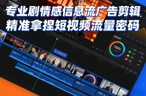 专业剧情感信息流广告剪辑，精准拿捏短视频流量密码-情久项目网