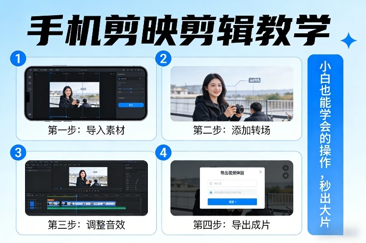 手机剪映剪辑教学，小白也能学会的操作，秒出大片-情久项目网