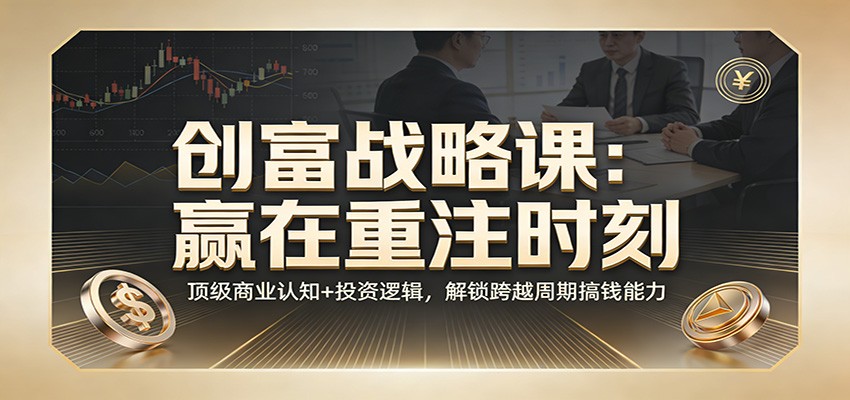 《创富战略课：赢在重注时刻》顶级商业认知+投资逻辑，解锁跨越周期搞钱能力-情久项目网
