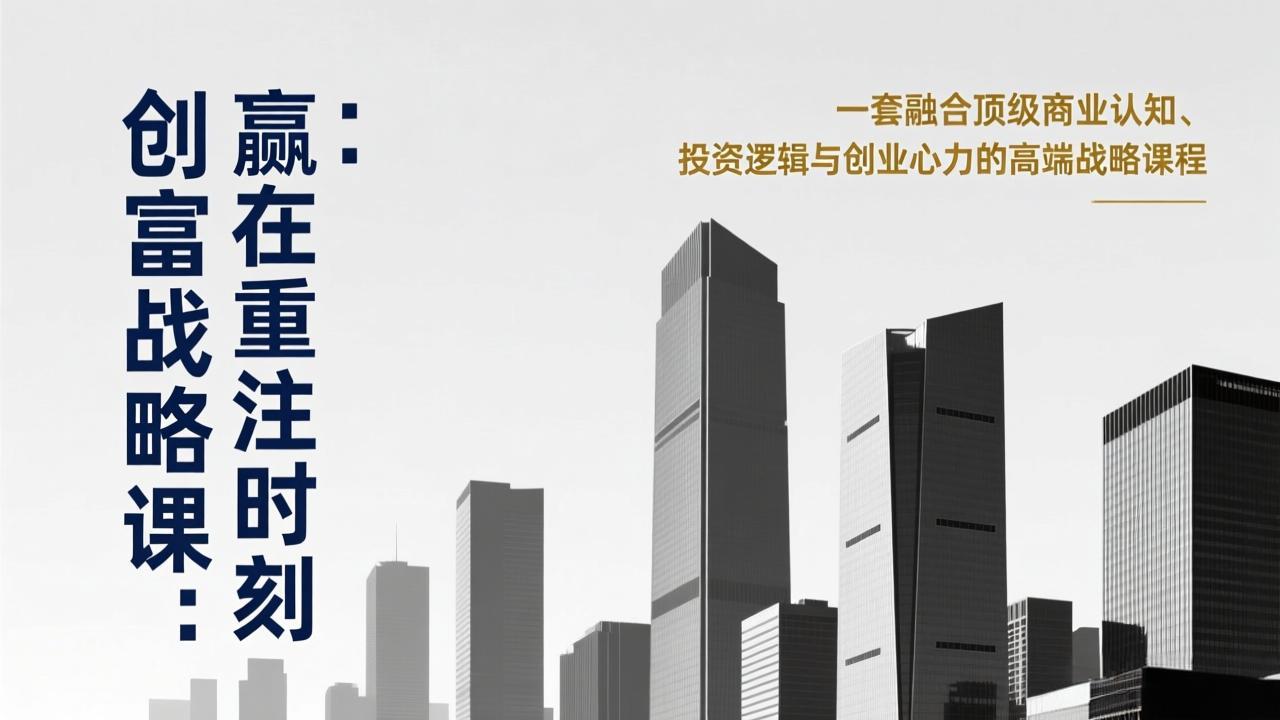 《创富战略课：赢在重注时刻》一套融合顶级商业认知、投资逻辑与创业心力的高端战略课程-情久项目网