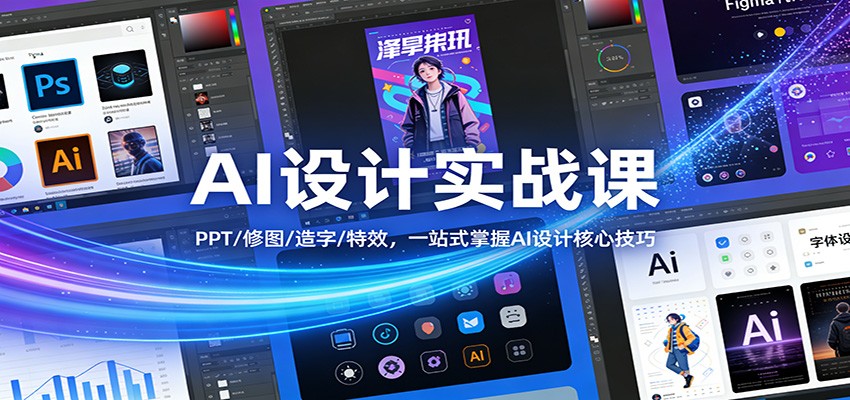AI设计实战课：PPT/修图/造字/特效，一站式掌握AI设计核心技巧-情久项目网