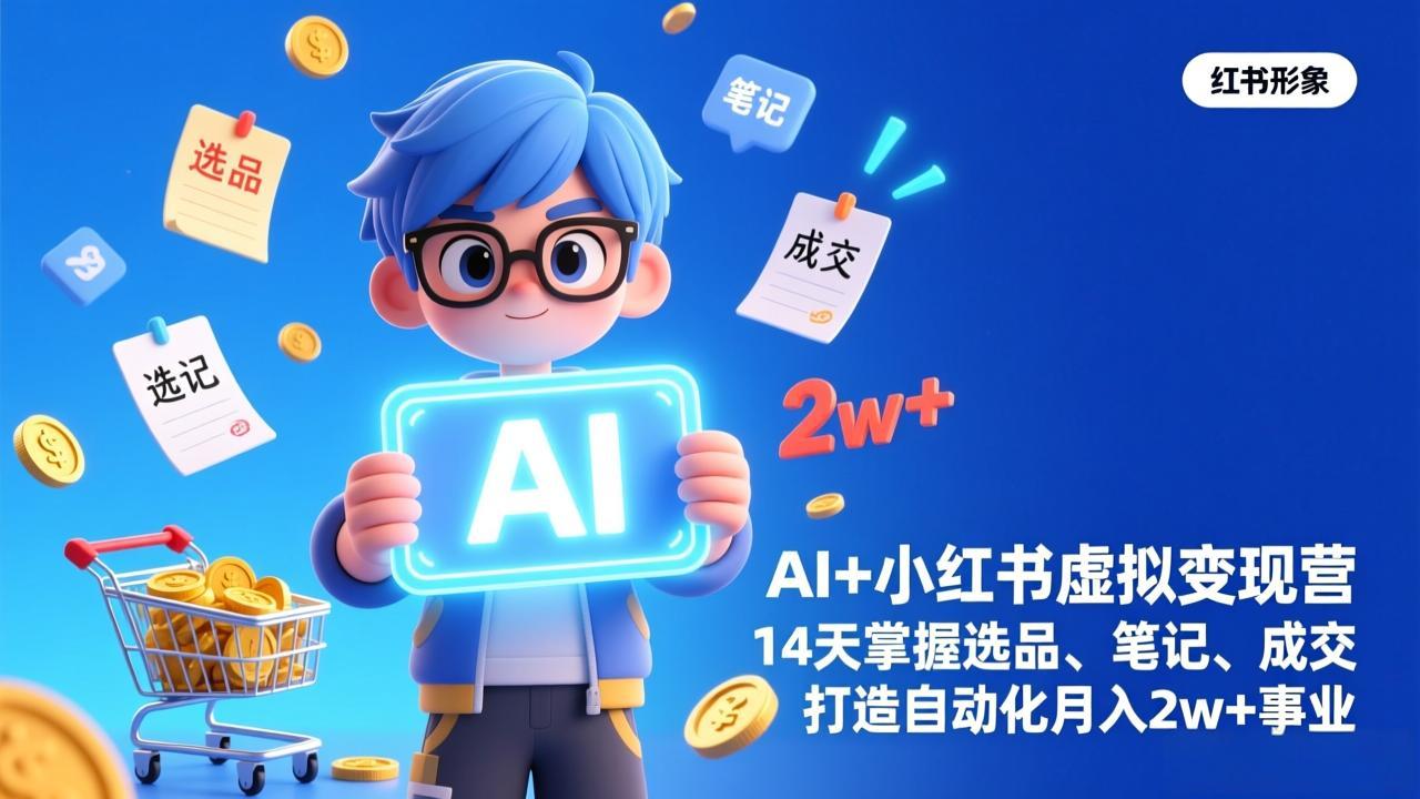 AI+小红书虚拟变现营(完结-情久项目网