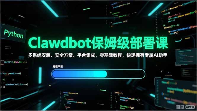 Clawdbot保姆级部署课，多系统安装、安全方案、平台集成，零基础教程，快速拥有专属AI助手-情久项目网