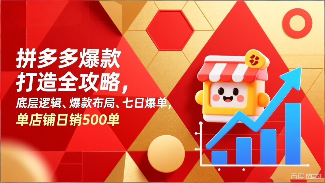 拼多多爆款打造全攻略，底层逻辑、爆款布局、七日爆单，单店铺日销500单-情久项目网