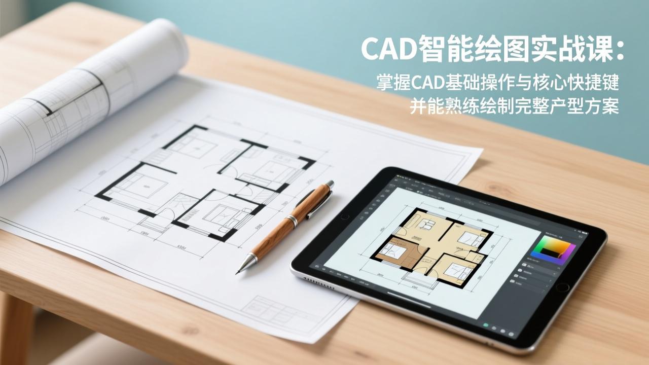 CAD智能绘图实战课：掌握CAD基础操作与核心快捷键，并能熟练绘制完整户型方案-情久项目网