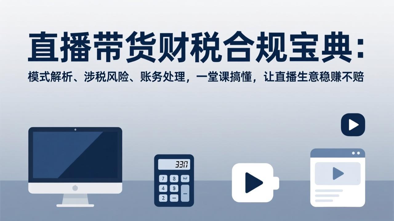 直播带货财税合规宝典：模式解析、涉税风险、账务处理，一堂课搞懂，让直播生意稳赚不赔-情久项目网