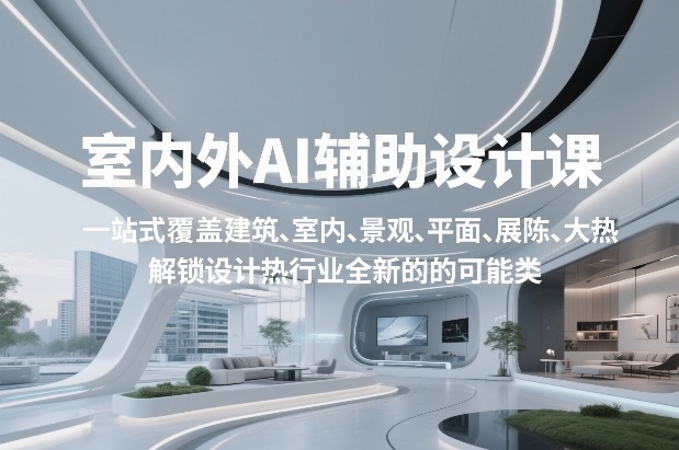 室内外AI设计课，一站式覆盖建筑、室内、景观、平面、展陈五大热门品类，解锁设计行业的全新可能-情久项目网