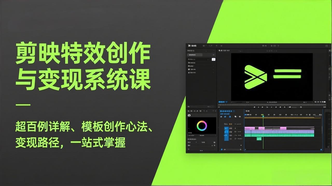 剪映特效创作与变现系统课，超百例详解、模板创作心法、变现路径，一站式掌握-情久项目网