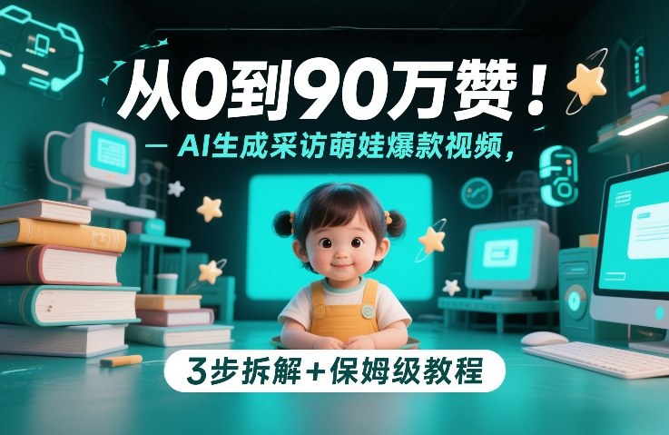 从0到90万赞：AI生成采访萌娃爆款视频，3步拆解+保姆级教程-情久项目网