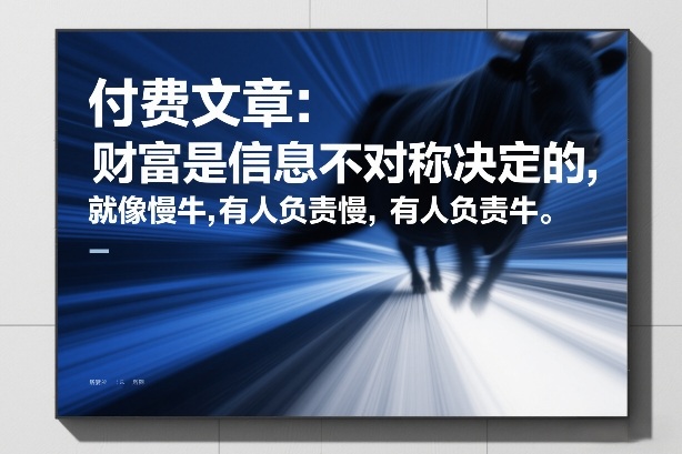 付费文章：财富是信息不对称决定的，就像慢牛，有人负责慢，有人负责牛-情久项目网