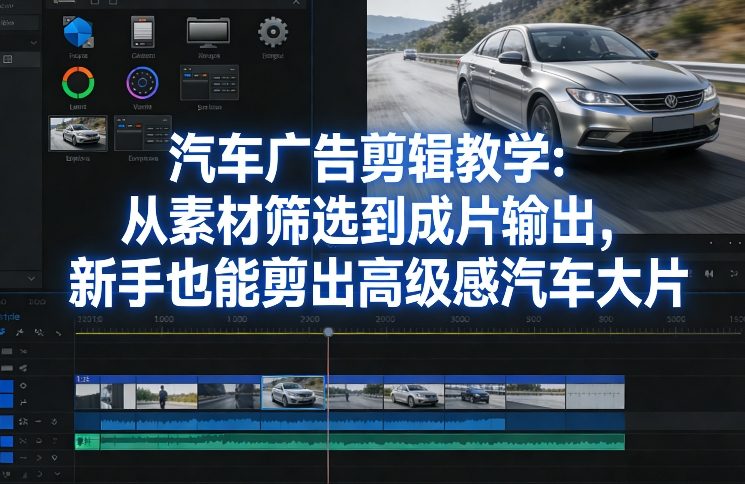 汽车广告剪辑教学：从素材筛选到成片输出，新手也能剪出高级感汽车大片-情久项目网
