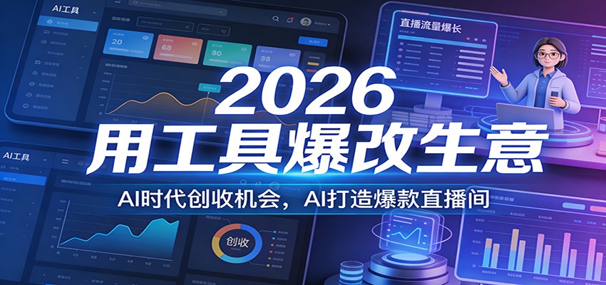 2026用工具爆改生意，AI时代创收机会，AI打造爆款直播间-情久项目网