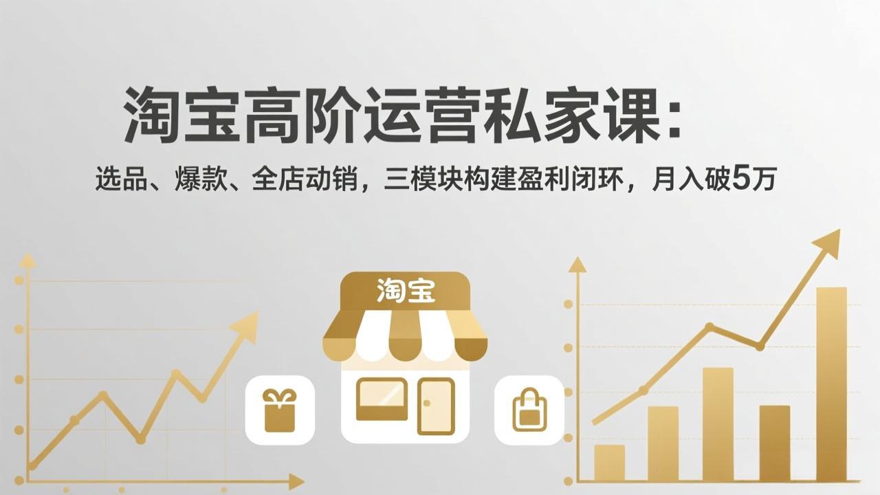 淘宝高阶运营私家课：选品、爆款、全店动销，三模块构建盈利闭环，月入破5万(更新26年2月-情久项目网