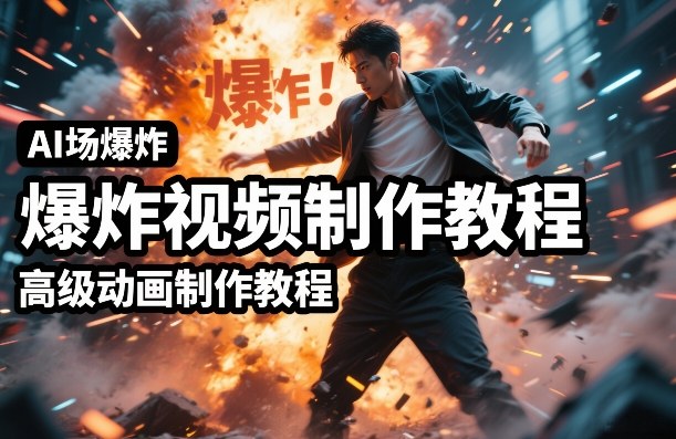 AI场景爆炸视频制作教程，利用人物实拍视频制作出高级的动画特效-情久项目网
