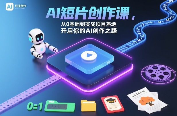 AI短片创作课，从0基础到实战项目落地，开启你的AI创作之路(更新)-情久项目网
