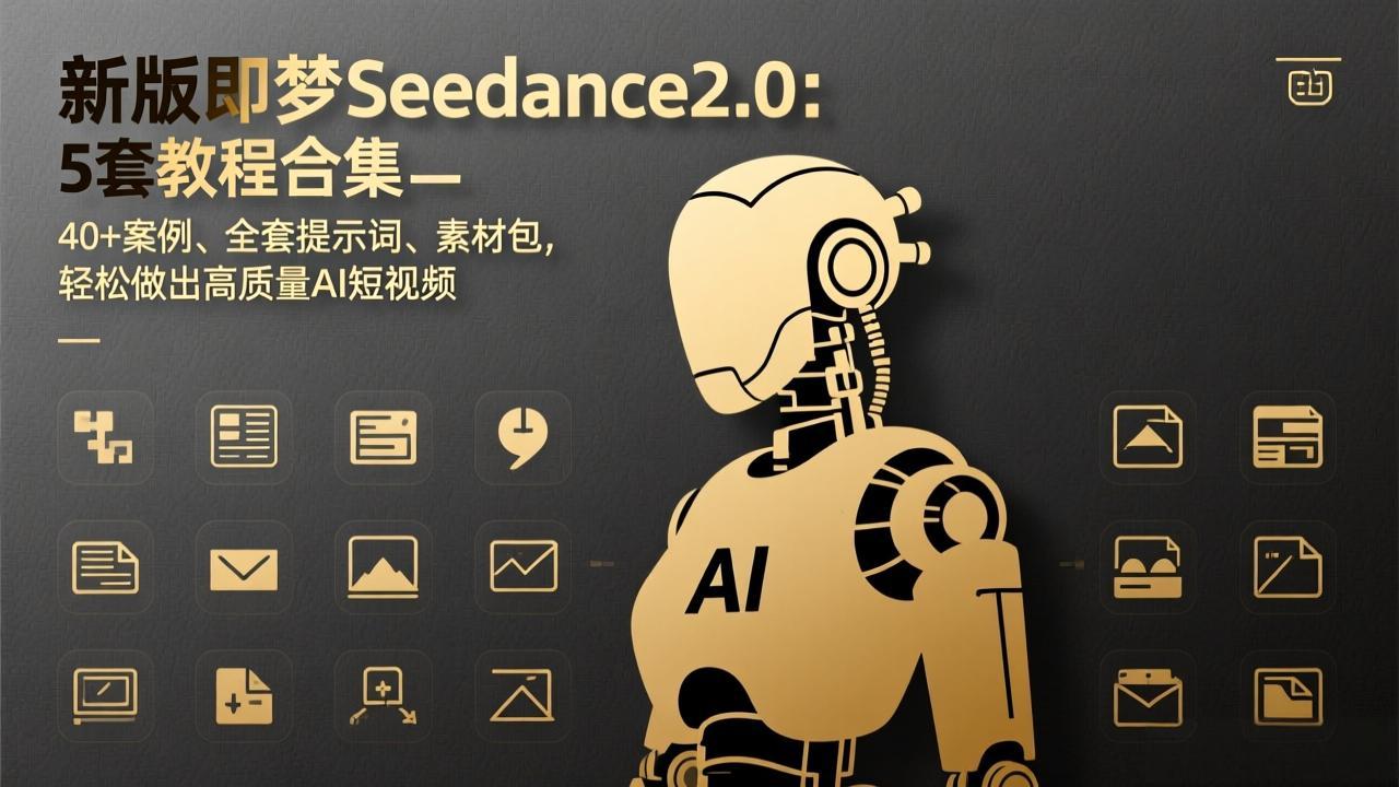 新版即梦Seedance2.0：5套教程合集，40+案例、全套提示词、素材包，轻松做出高质量AI短视频-情久项目网