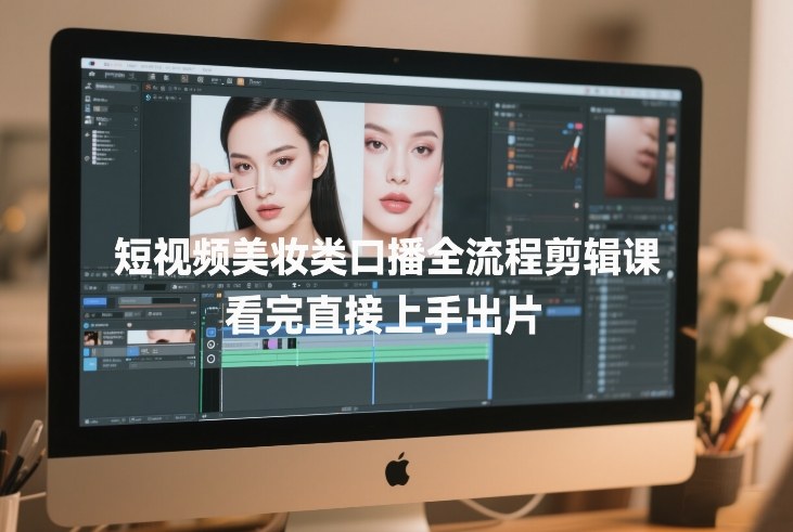 短视频美妆类口播全流程剪辑课，看完直接上手出片-情久项目网