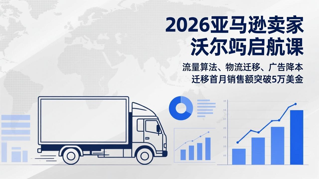 2026亚马逊卖家沃尔玛启航课，流量算法、物流迁移、广告降本，迁移首月销售额突破5万美金-情久项目网