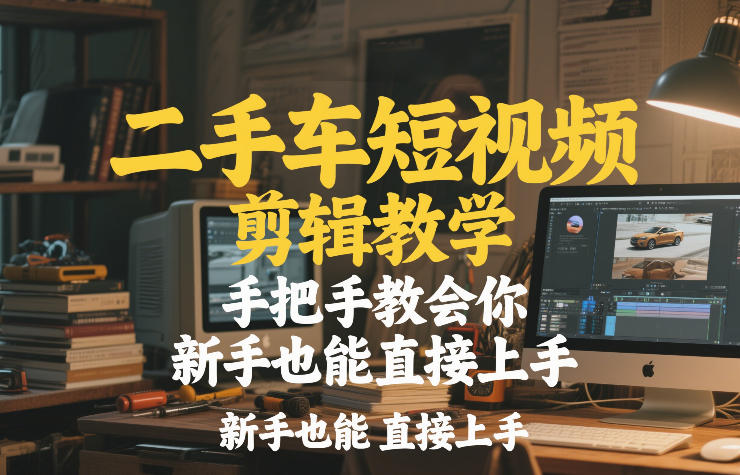 二手车短视频剪辑教学，手把手教会你，新手也能直接上手-情久项目网