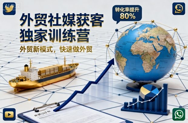 外贸社媒获客独家训练营，外贸新模式，快速做外贸(更新26年2月)-情久项目网