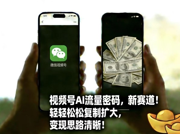 视频号AI流量密码新赛道，轻轻松松复制扩大，变现思路清晰-情久项目网