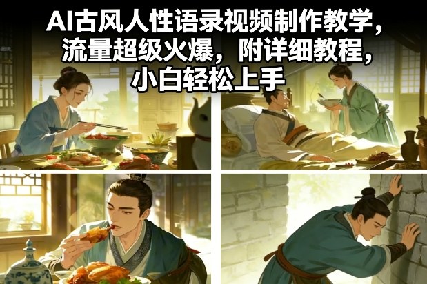 AI古风人性语录视频制作教学，流量超级火爆，附详细教程，小白轻松上手-情久项目网