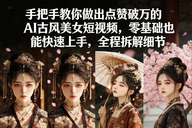 手把手教你做出点赞破万的AI古风美女短视频，零基础也能快速上手，全程拆解细节-情久项目网