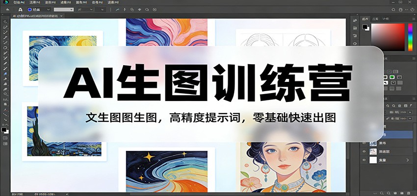 AI生图训练营：文生图图生图，高精度提示词，零基础快速出图-情久项目网