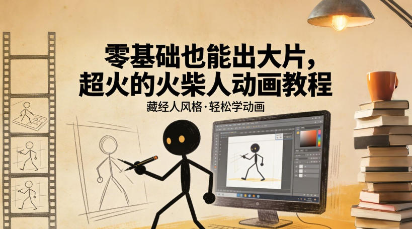 零基础也能出大片，超火的火柴人动画教程(藏经人风格)-情久项目网