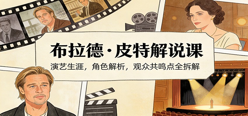 演员说-布拉德.皮特解说课：演艺生涯，角色解析，观众共鸣点全拆解-情久项目网
