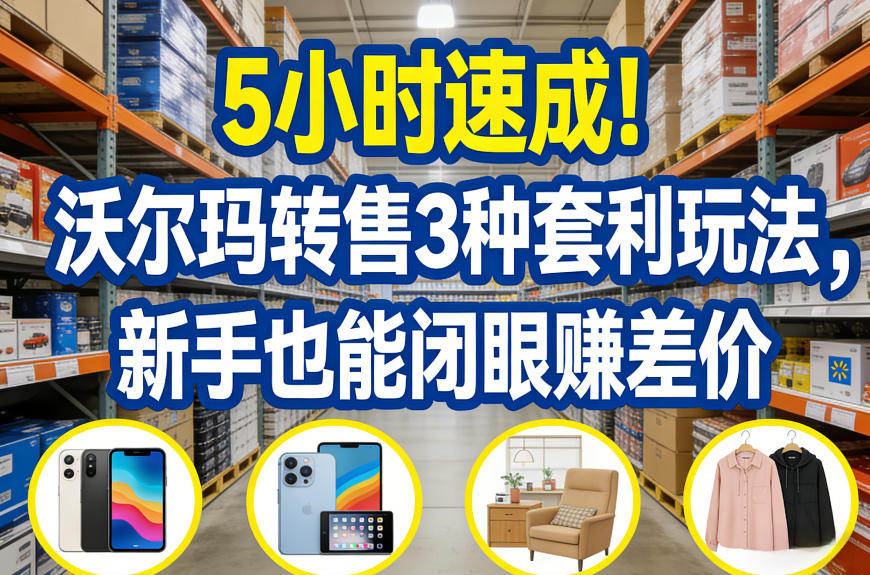 5小时速成！沃尔玛转售3种套利玩法，新手也能闭眼賺差价-情久项目网