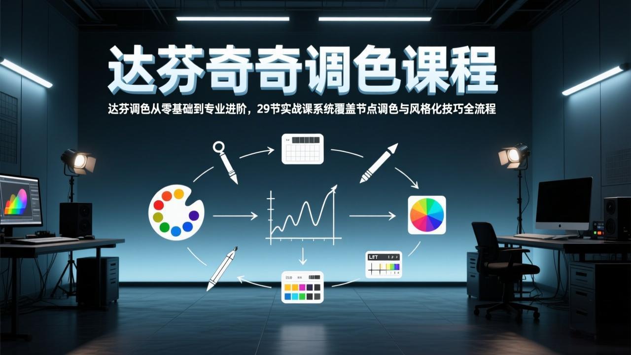 达芬奇调色从零基础到专业进阶，29节实战课系统覆盖节点调色与风格化技巧全流程-情久项目网