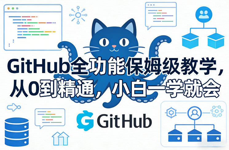 GitHub全功能保姆级教学，从0到精通，小白一学就会-情久项目网