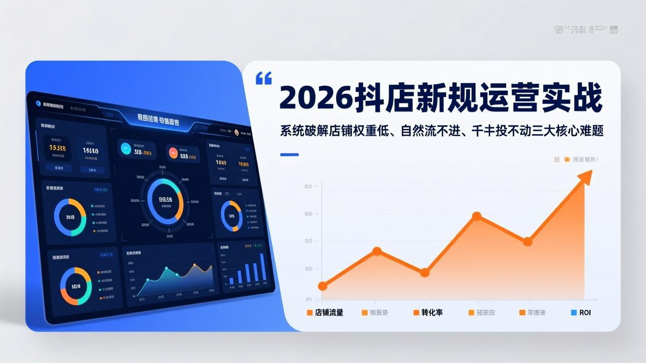 2026抖店新规运营实战：系统破解店铺权重低、自然流不进、千川投不动三大核心难题-情久项目网