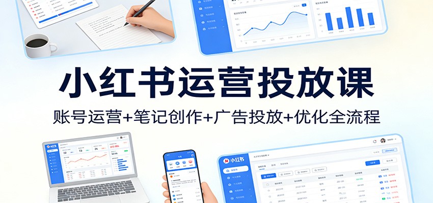 小红书运营投放课：账号运营+笔记创作+广告投放+优化全流程-情久项目网