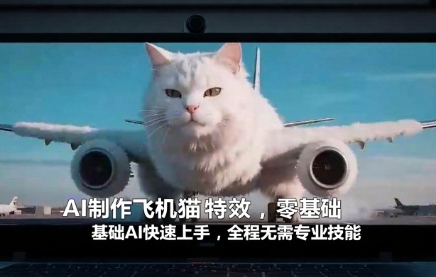 AI制作飞机猫特效，零基础AI快速上手，全程无需专业技能-情久项目网