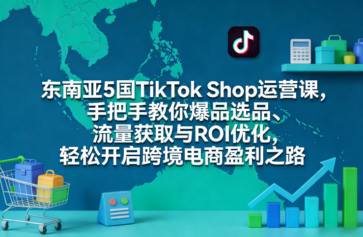 东南亚5国TikTok Shop运营课，手把手教你爆品选品、流量获取与ROI优化，轻松开启跨境电商盈利之路-情久项目网