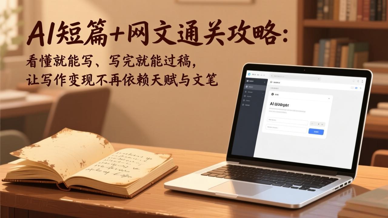 AI短篇+网文通关攻略：看懂就能写、写完就能过稿，让写作变现不再依赖天赋与文笔-情久项目网