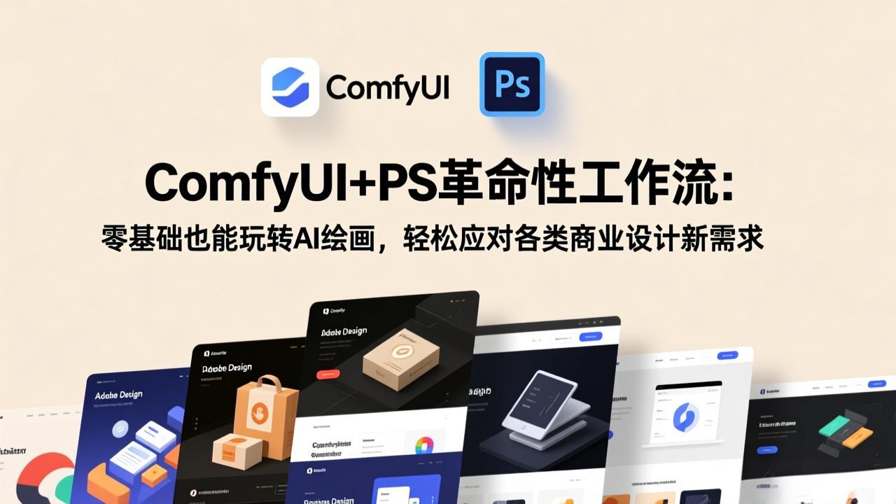 ComfyUI+PS革命性工作流：零基础也能玩转AI绘画，轻松应对各类商业设计新需求-情久项目网