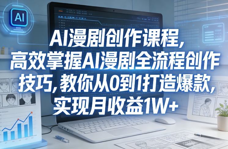 某社群AI漫剧创作课程，高效掌握AI漫剧全流程创作技巧，教你从0到1打造爆款，实现月收益1W+-情久项目网