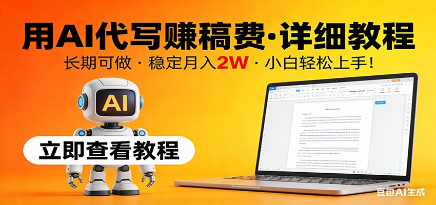 用AI代写赚稿费，详细教程，长期可做，稳定月入2W，小白轻松上手！-情久项目网