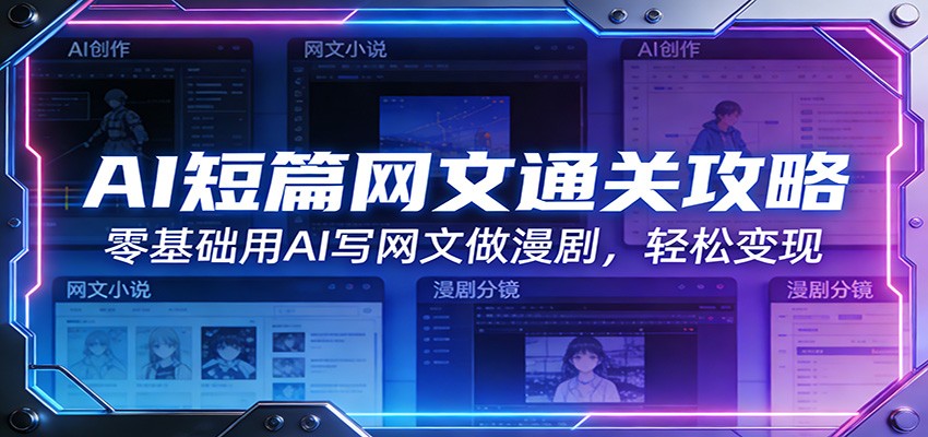 AI短篇网文通关攻略：零基础用AI写网文做漫剧，轻松变现-情久项目网